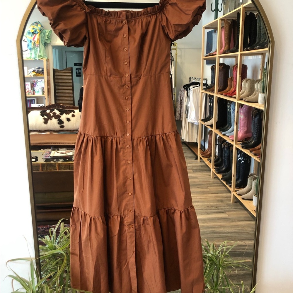 ASTR Saveria Off Shoulder Midi Dress NWT
